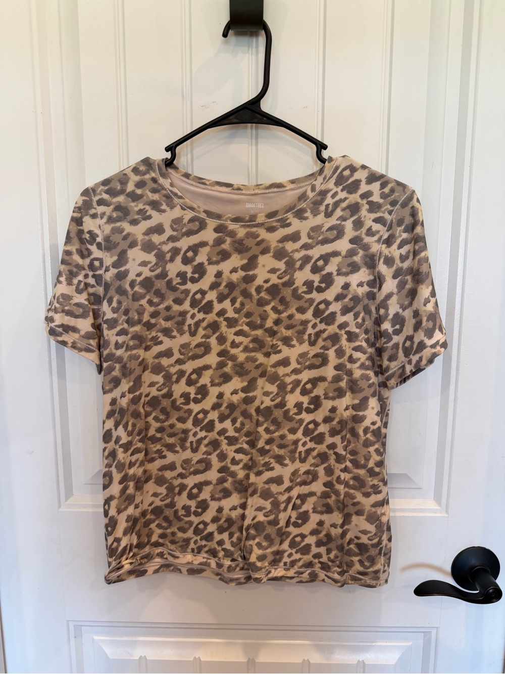 aerie Leopard Print Short Sleeve Tee - Beige Brown